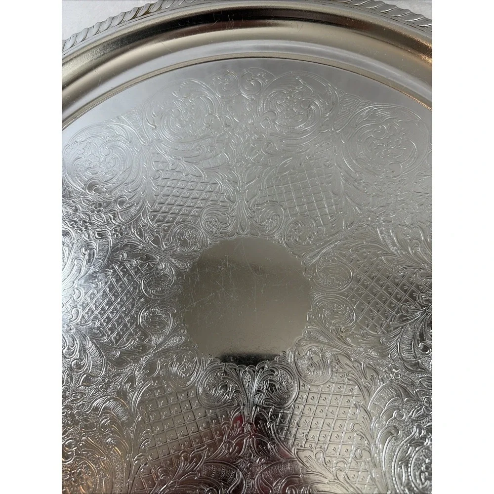 Vintage Kensington Silver Plated Serving Tray‎ 7822 Large 15.5